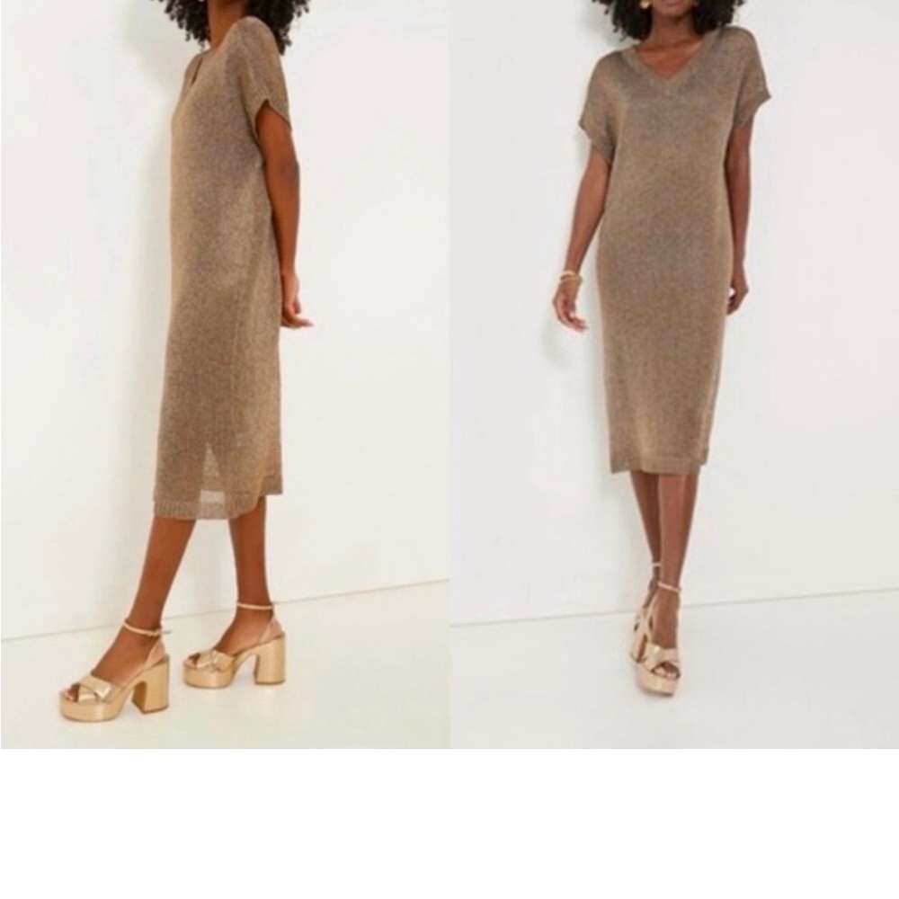 Tuckernuck Bronze Metallic Knit Indie Maxi Dress (XXL)
